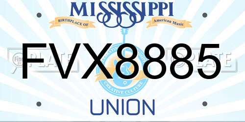 FVX8885 Mississippi License Plate