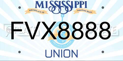 FVX8888 Mississippi License Plate
