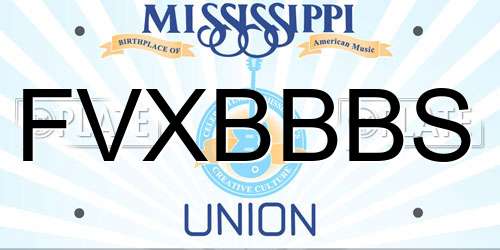FVXBBBS Mississippi License Plate