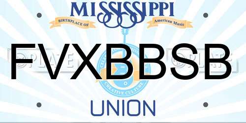 FVXBBSB Mississippi License Plate