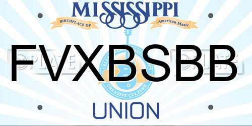FVXBSBB Mississippi License Plate