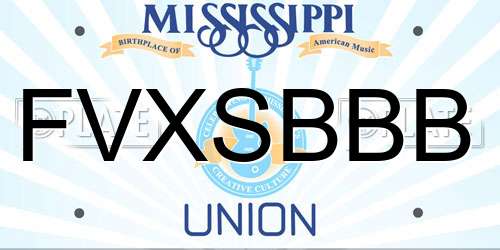 FVXSBBB Mississippi License Plate
