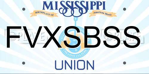 FVXSBSS Mississippi License Plate