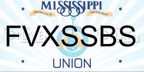FVXSSBS Mississippi License Plate