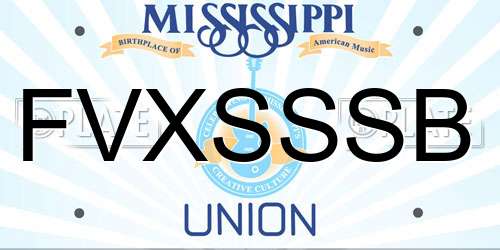 FVXSSSB Mississippi License Plate