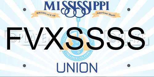FVXSSSS Mississippi License Plate