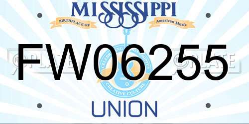 FW06255 Mississippi License Plate