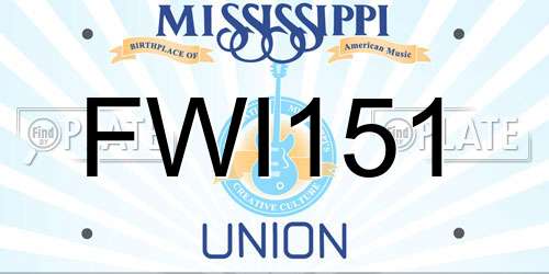 FWI151 Mississippi License Plate