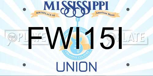 FWI15I Mississippi License Plate