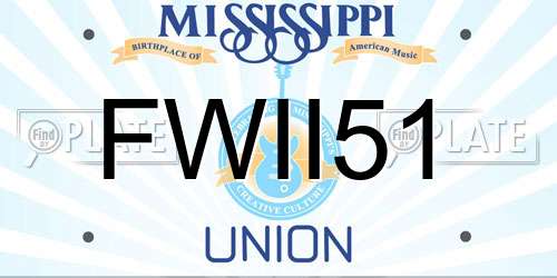 FWII51 Mississippi License Plate