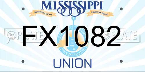 FX1082 Mississippi License Plate