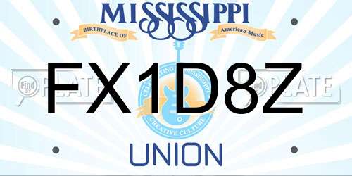 FX1D8Z Mississippi License Plate