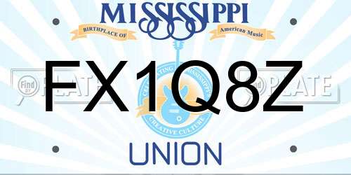 FX1Q8Z Mississippi License Plate