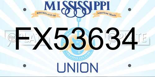 FX53634 Mississippi License Plate