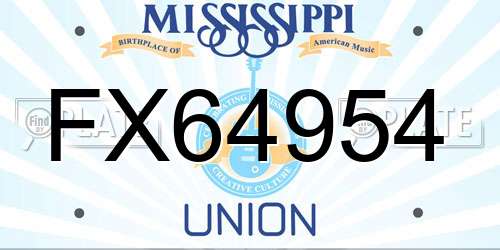 FX64954 Mississippi License Plate