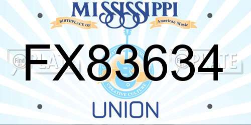 FX83634 Mississippi License Plate