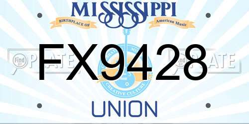 FX9428 Mississippi License Plate