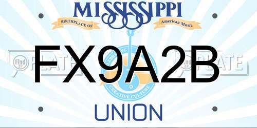 FX9A2B Mississippi License Plate