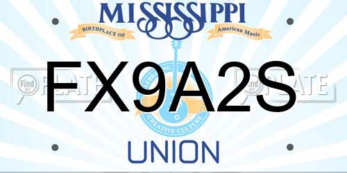 FX9A2S Mississippi License Plate
