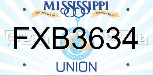 FXB3634 Mississippi License Plate