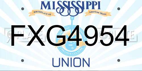 FXG4954 Mississippi License Plate