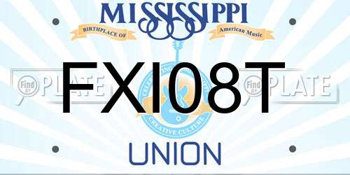 FXI08T Mississippi License Plate