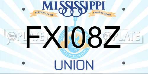 FXI08Z Mississippi License Plate