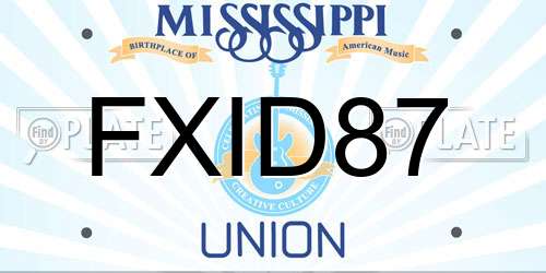 FXID87 Mississippi License Plate