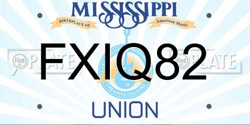 FXIQ82 Mississippi License Plate