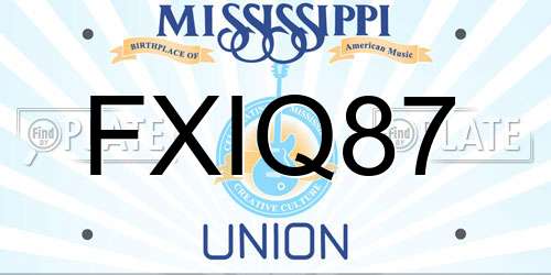 FXIQ87 Mississippi License Plate