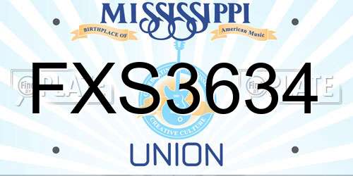 FXS3634 Mississippi License Plate