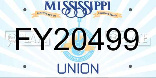 FY20499 Mississippi License Plate