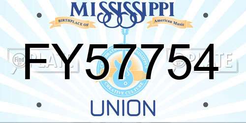 FY57754 Mississippi License Plate