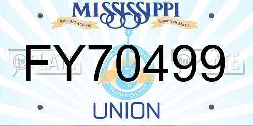 FY70499 Mississippi License Plate