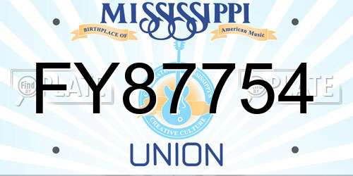 FY87754 Mississippi License Plate