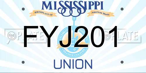 FYJ201 Mississippi License Plate