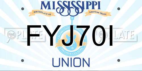 FYJ70I Mississippi License Plate