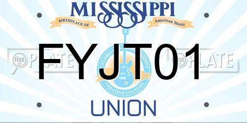 FYJT01 Mississippi License Plate