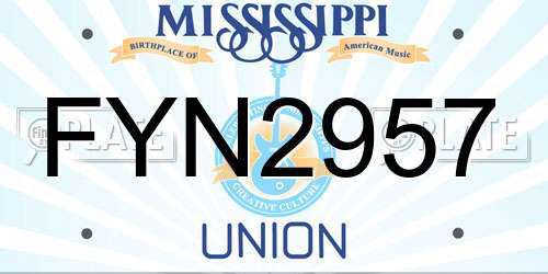 FYN2957 Mississippi License Plate