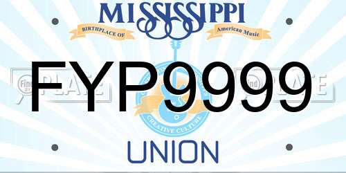 FYP9999 Mississippi License Plate