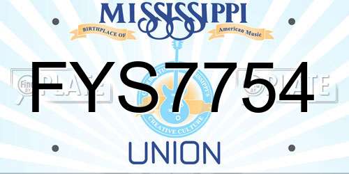 FYS7754 Mississippi License Plate