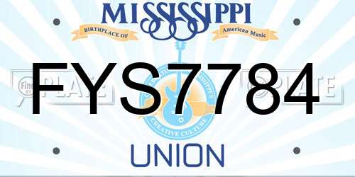 FYS7784 Mississippi License Plate