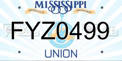 FYZ0499 Mississippi License Plate