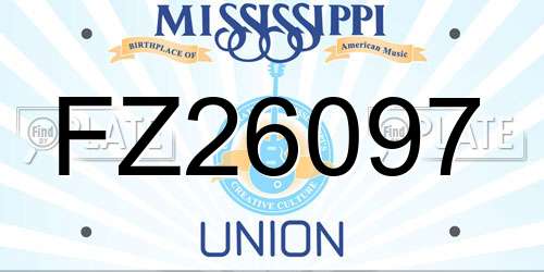 FZ26097 Mississippi License Plate