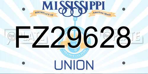 FZ29628 Mississippi License Plate