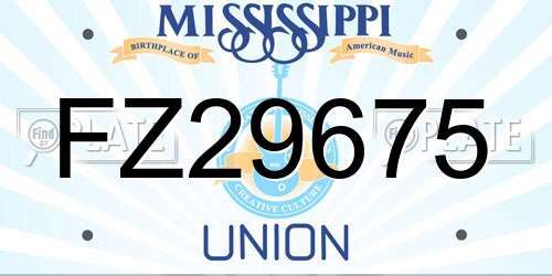 FZ29675 Mississippi License Plate
