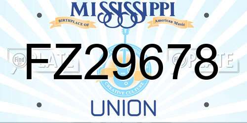 FZ29678 Mississippi License Plate