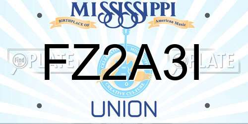 FZ2A3I Mississippi License Plate