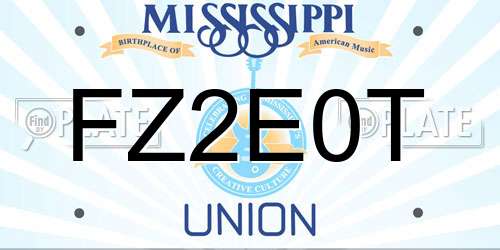 FZ2E0T Mississippi License Plate