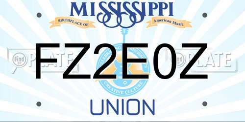 FZ2E0Z Mississippi License Plate